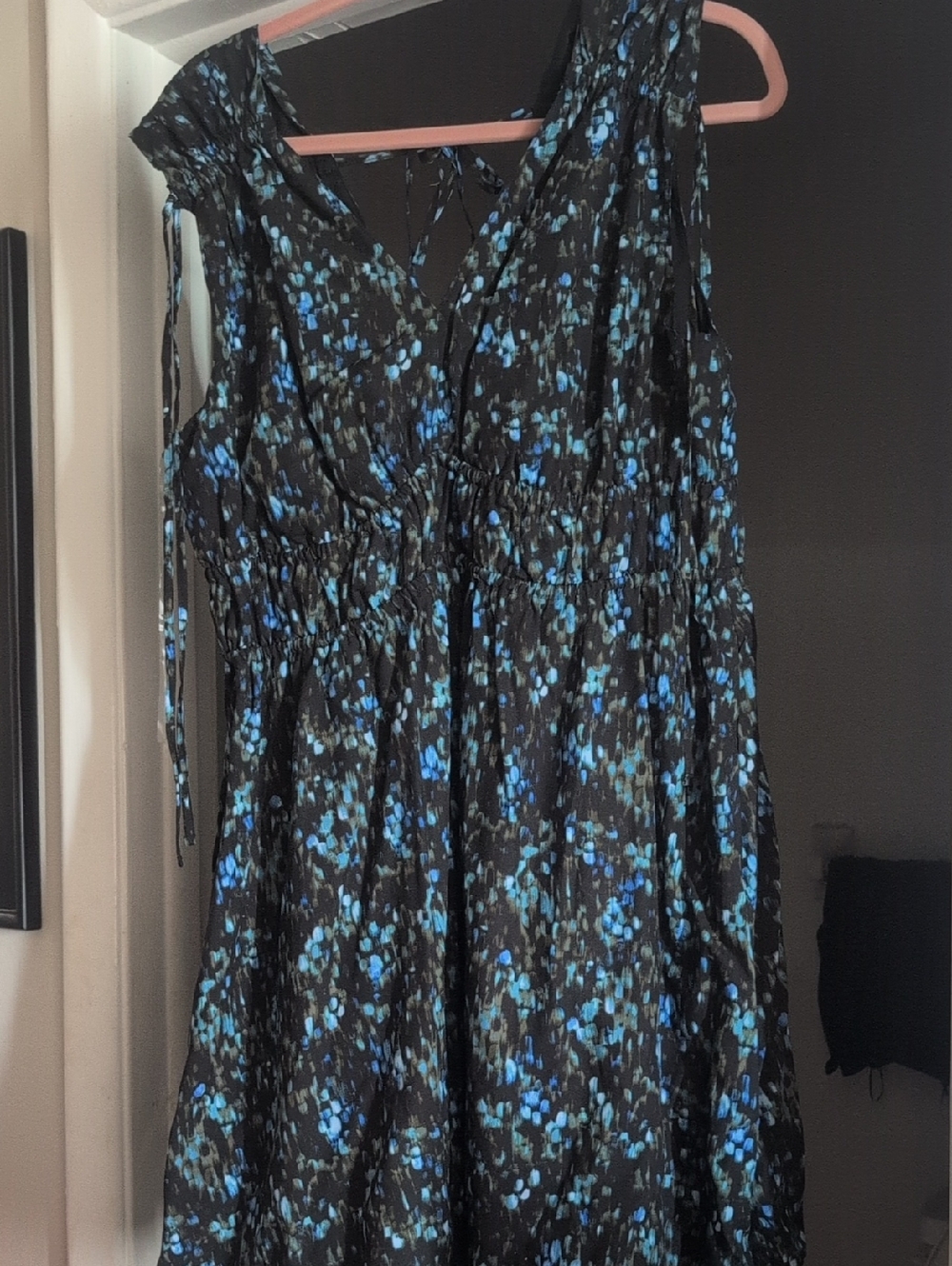 Black Dress with Blue Accent